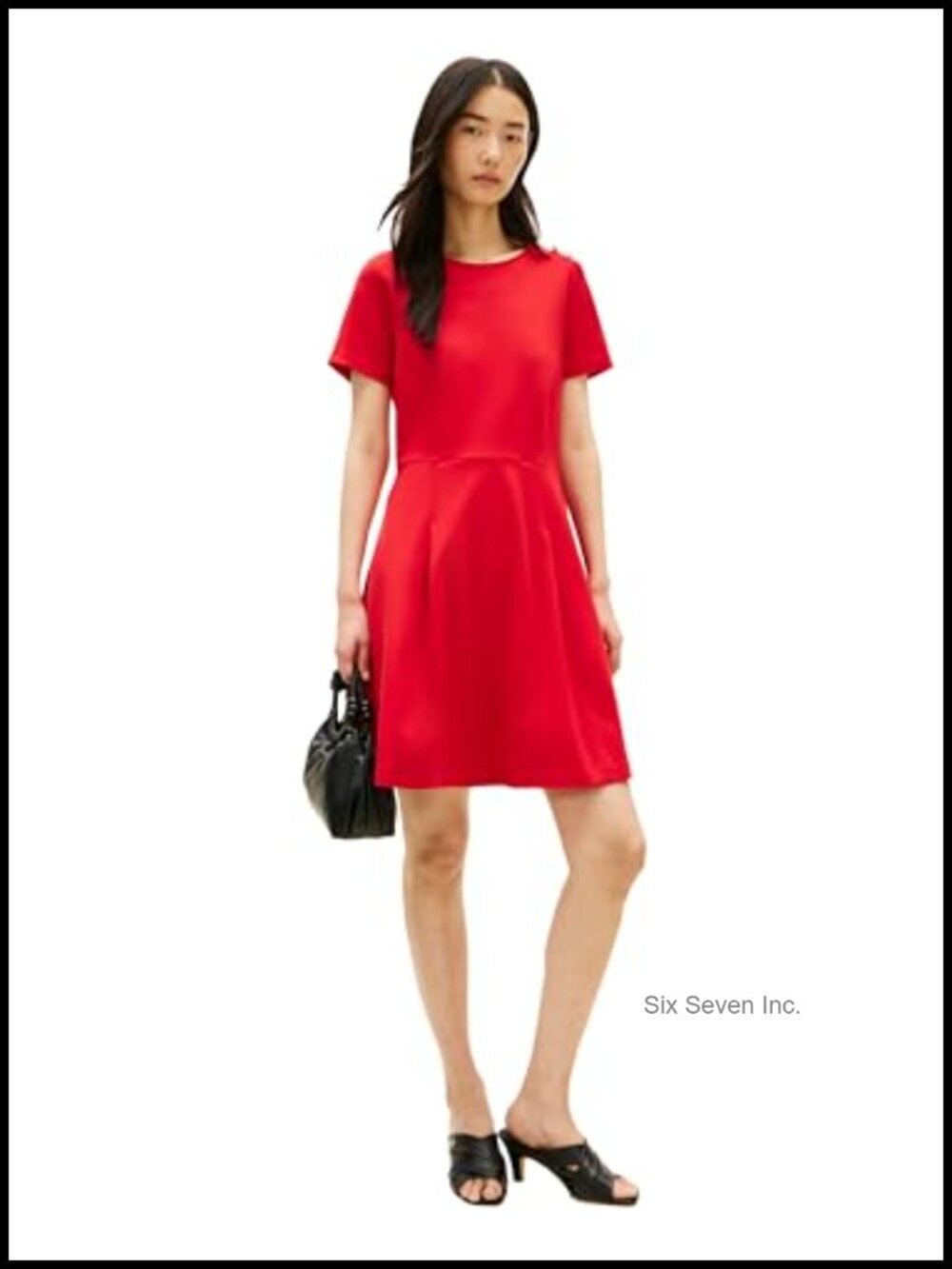 Tommy Hilfiger Short Sleeve Crew Neck A Line Dress Work Business Casual
